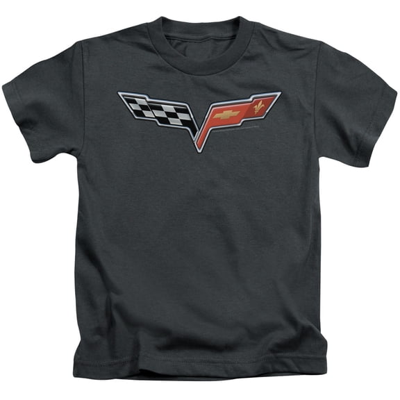 Little Boys' Chevy The Vette Medallion Childrens T-shirt 7 Charcoal