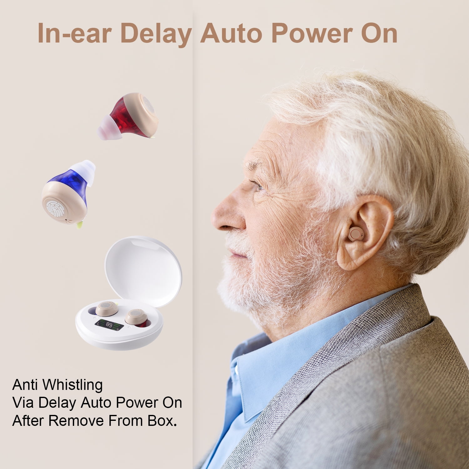 Hearing Digital Personal Sound Amplifiers Devices for Adults Noise Cancelling Hearing Devices with Charging Box