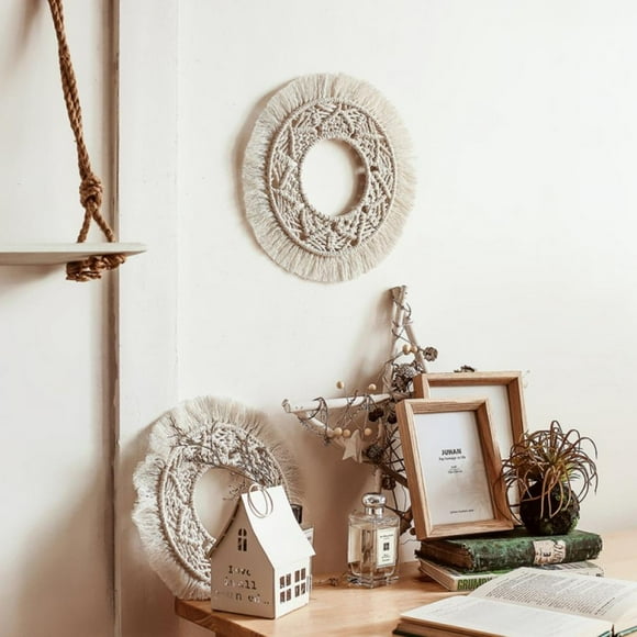 Wall Hanging Woven Tapestry Wall Art wreath, Boho Chic Home Decor - Christmas Day Gift Festival mandala - for Apartment Home Bedroom Living Room
