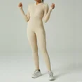 thumbnail image 3 of Mono de yoga de manga larga con cremallera informal para mujer, mono de fitness para mujer, ropa deportiva de secado rápido, conjunto deportivo negro de una pieza, 3 of 5