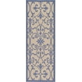 thumbnail image 1 of Unique Loom Botanical Collection Ornate, Floral, Border, Victorian, Indoor and Outdoor Area Rug, 2 ft 2 in x 6 ft, Blue/Beige, 1 of 5