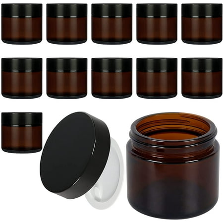 Bekith 15 Pack Amber Glass Jars With Black Lids – 9 Ounce, Airtight, Wide Mouth, For Crafts, Food & Storage