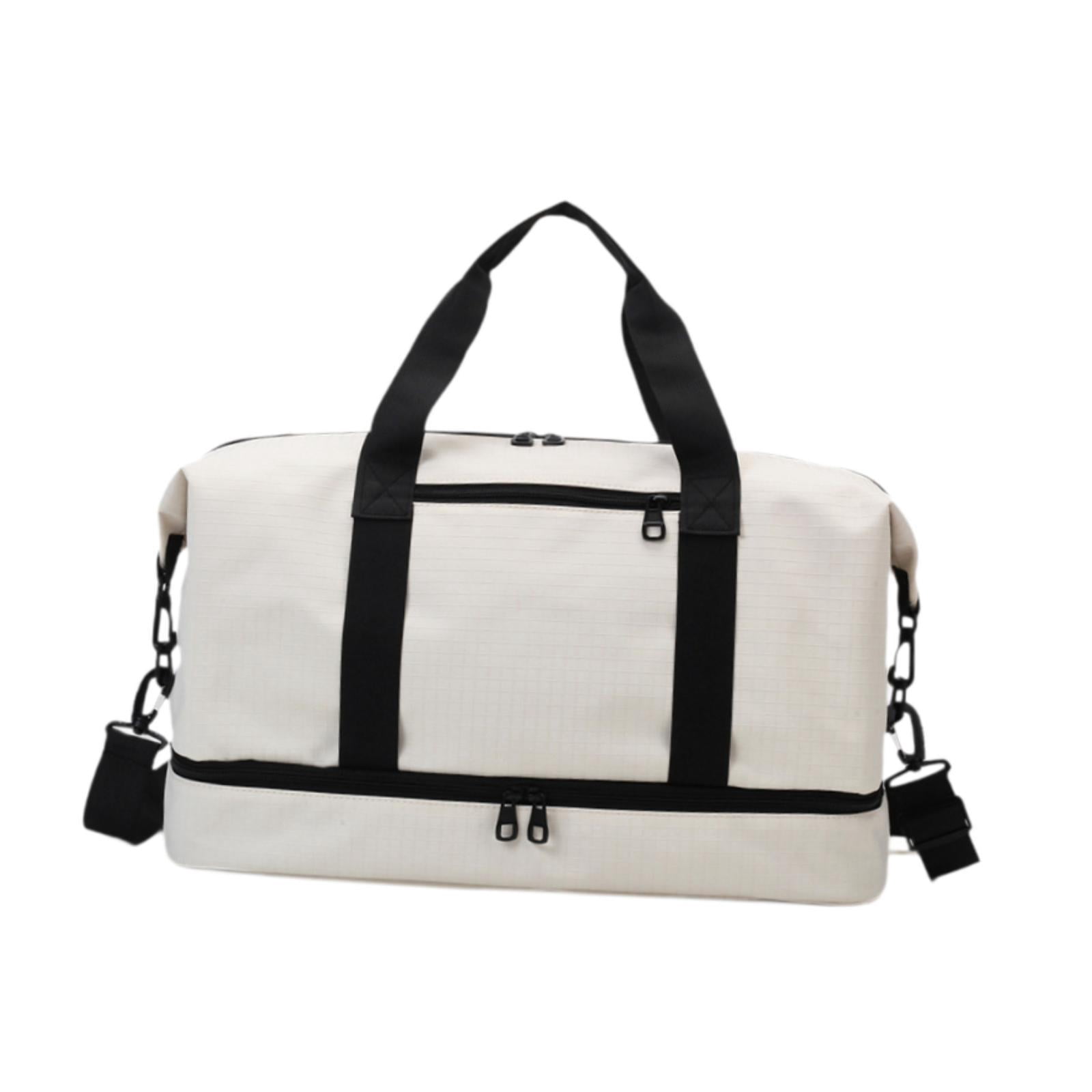 Segolike Airlines Gym Bag Mini Duffel Bag Tote Weekend Bag Personal Item Bag Underseat Carry on Bag for Women Men Holiday Trips Hiking White