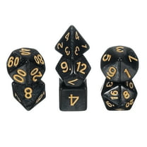 Polyhedral DND Dice Set, 7 Pcs DND Acrylic Dice for RPG Role Playing Table Games Tabletop Gaming Accessories, Sparkling Black
