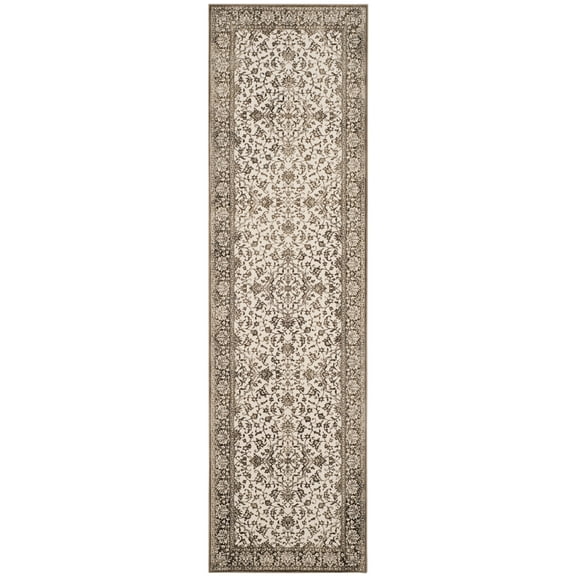 SAFAVIEH Noble Winchester Floral Runner Rug, Brown/Creme, 2'2" x 8'