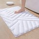 thumbnail image 1 of Alfombrilla de baño antideslizante, alfombrilla absorbente para baño, alfombrilla de ducha de microfibra suave, lavable a máquina, 40 x 60 cm, color blanco, 1 of 5