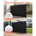thumbnail image 4 of KFFKFF Auvent Latéral Rétractable, Écran Latéral Rétractable pour Patio 71 Pouces x 118 Pouces avec Tissu Polyester 180 G/m2, Pare-Soleil Imperméable Écran d'Intimité Extérieur Séparateur de Pièce pour Jardin, Balcon, Noir, 4 of 9