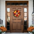 thumbnail image 4 of Northlight Peony and Mum Artificial Fall Harvest Wreath - 24", 4 of 10