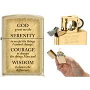 Zippo Lighter God Grant me the Serenity Prayer Solid Brass Pipe Lighter