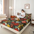 thumbnail image 4 of Castle Fairy Female Men Adults Colorful Flowers Twin Sheet Sets 3pcs,Spring Garden Twin Fitted Sheet Microfiber,Vintage Aesthetic Breathable Flat Sheet,Lightweight Room Decor, 4 of 7