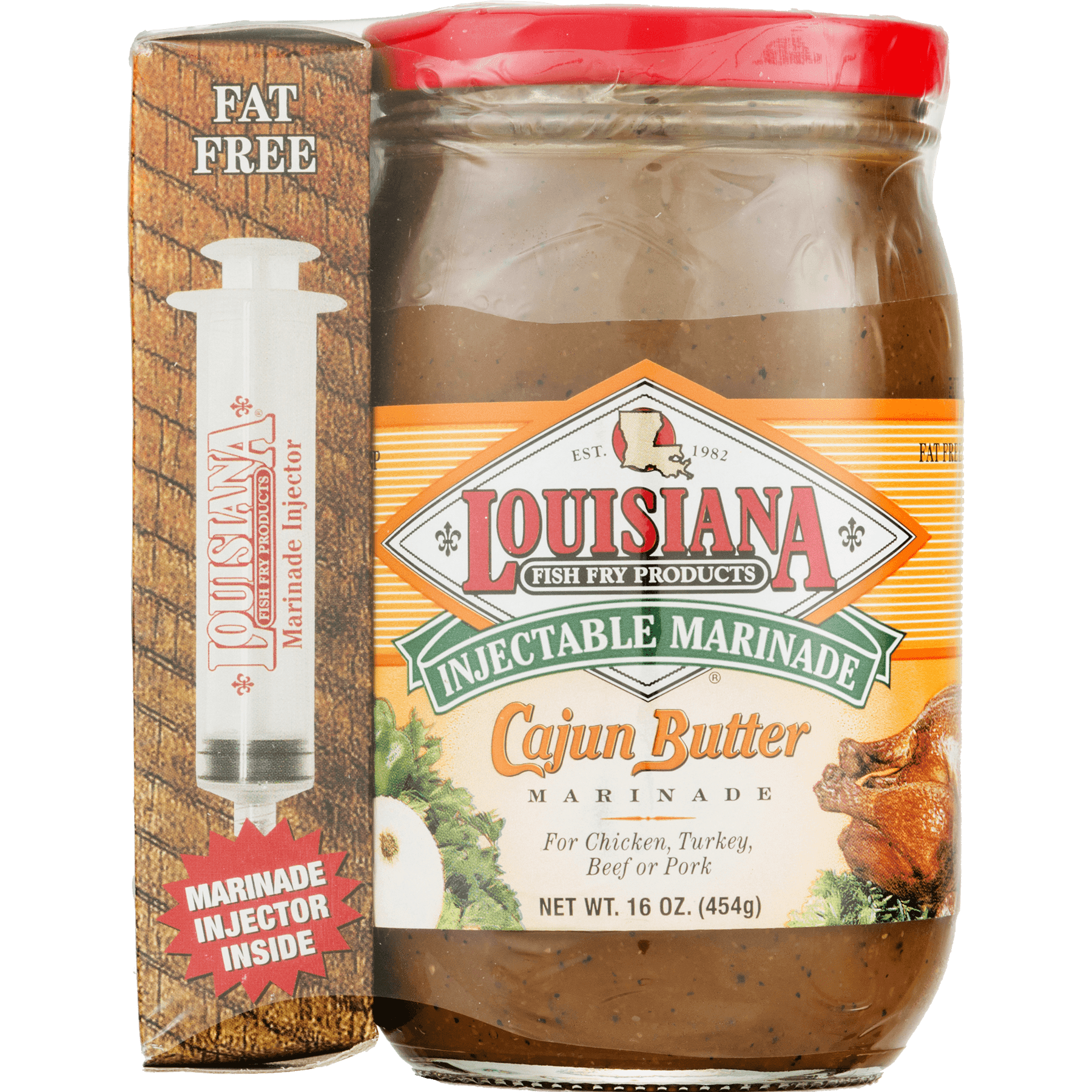 Louisiana Fish Fry Injectable Cajun Butter Marinade, 16 oz