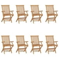 thumbnail image 3 of VidaXL Patio Teak Wood Outdoor Garden No Assembly required Folding Chairs, Natural teak Set of 2, 3 of 22