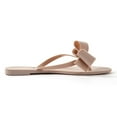 thumbnail image 2 of Women Jelly flip Flop Bow Sandals-Beach Flat Rivets Rain Ankle Strap Thong Nude, 2 of 5