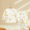 thumbnail image 1 of Pyjama de Noël pour Enfants Père Noël Manches Longues Col Rond Chandail Haut Pantalon Pyjama des Fêtes pour Enfants Jaune Imprimé Ensemble de Pyjama Garçon 4-5 Ans, 1 of 3