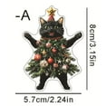 thumbnail image 4 of Fiudx Colgante de Árbol de Navidad, Diseño de Gato, Adorno Festivo, Decoración para Fiestas Navideñas, Regalo Multiusos, para Espejo Retrovisor, Tamaño 9 X 5 X 1 Cm, Juego de 2 Piezas., 4 of 5