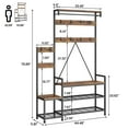 thumbnail image 4 of Parent-Child Hall Tree with Bench & Shoe Storage, Free Standing Coat Rack, Entryway Rack with Shelf and Hooks, Hall Tree for Entrance, Foyer, Mudroom, 4 of 9