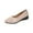 Khaki, variant on Summer Almond Toe Shoes for Women Casual Versatile Spring And Summer Plus Size Solid Color Round Toe Closed Toe Flat Wedge Heel Shoes