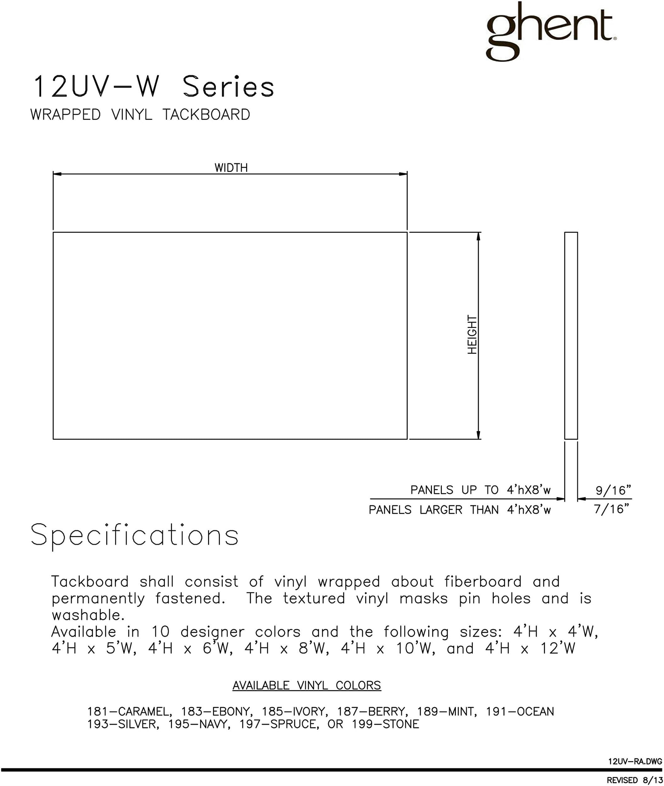 Ghent's Vinyl 4' x 5' Wrapped Edge Bulletin Board in Silver