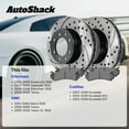 thumbnail image 3 of AutoShack Front Vented & Rear Vented Drilled & Slotted E-Coated Brake Rotors + Premium Ceramic Pads 12-PC Brake Kit Replacement for 2000-2006 GMC Yukon 2000-2006 Chevrolet Tahoe ShadowGuard, 3 of 5