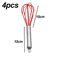 Dishwasher Safe Whisk Set 4 Pack Colorful Mini Silicone Kitchen Whisks