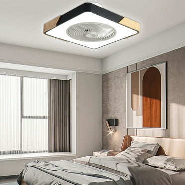 Miumaeov 22 Inch Bladeless Fan Chandelier Ceiling Fan Light Dimmable LED Pendant Lamp & Remote