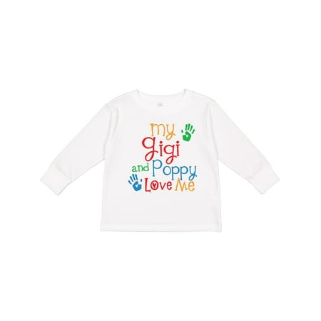 

Inktastic My Gigi and Poppy Love Me Gift Toddler Boy or Toddler Girl Long Sleeve T-Shirt