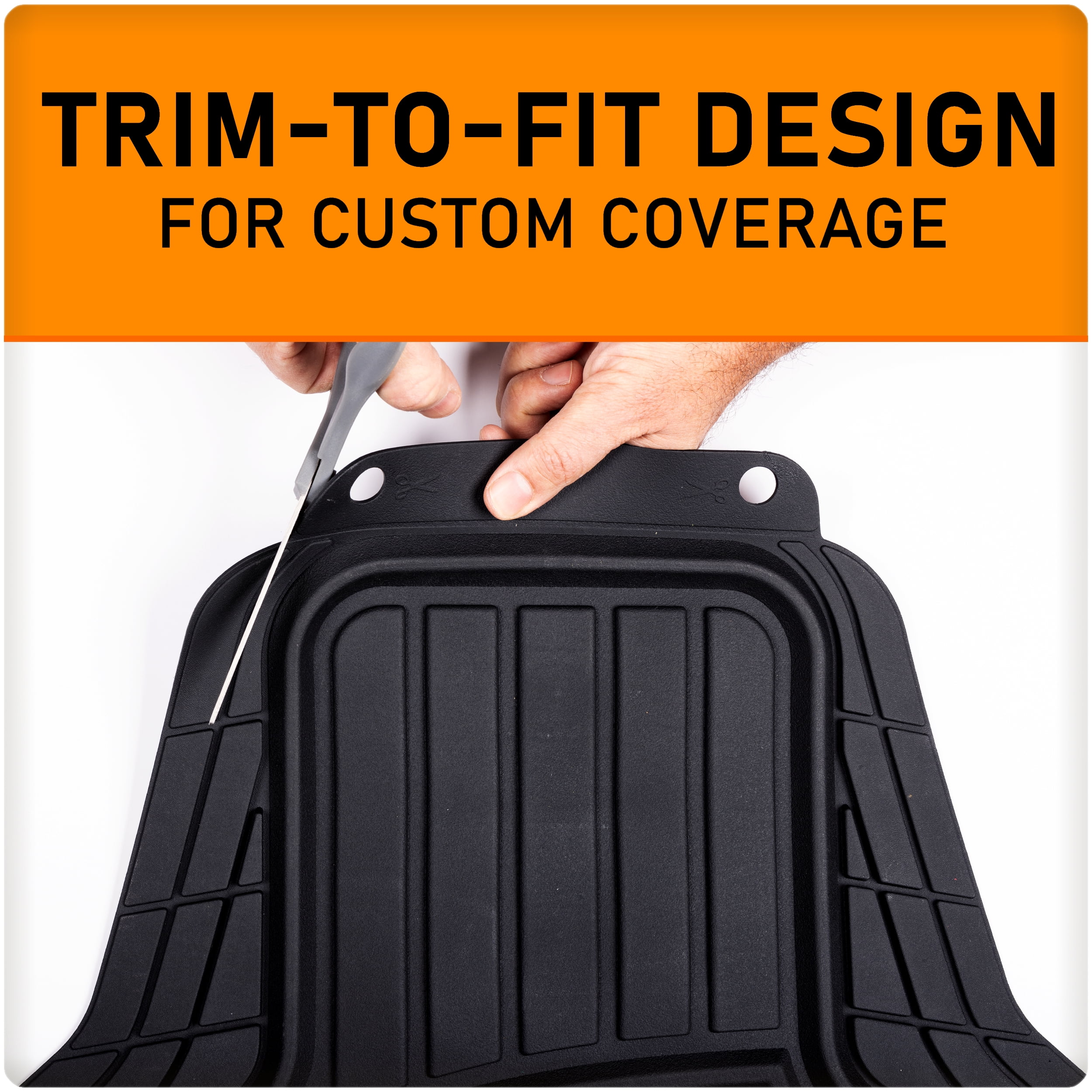 Armor All 4-Piece Black Trim-to-Fit All-Weather Floor Mats, Vehicle Make - Universal