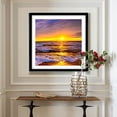 thumbnail image 4 of 5D bricolaje completo taladro diamante pintura puesta de sol junto al mar cruz puntada mosaico costura, 4 of 9