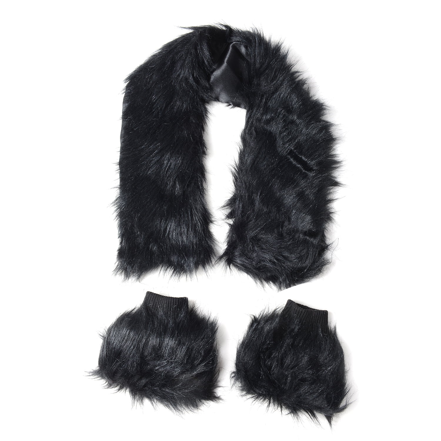 black shawl with fur collar