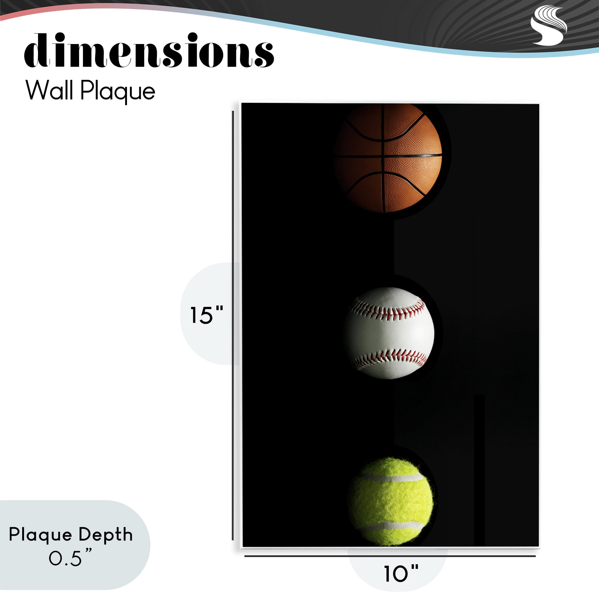 Stupell Industries Sports Balls Spotlight Wall Plaque Art, design by Jesse Keith