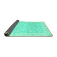 thumbnail image 2 of Ahgly Company Indoor Round Oriental Turquoise Blue Traditional Area Rugs, 7' Round, 2 of 4