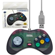 Retro-Bit Official Sega Saturn USB Controller Pad for PC Mac Steam RetroPie Raspberry Pi - USB Port - Slate Gray