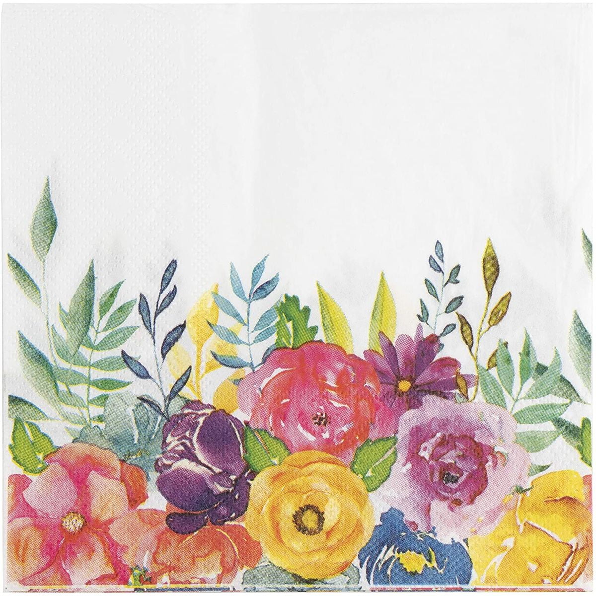 100 Pack Vintage Floral Paper Napkins for Tea Party Supplies & Decorations, Bridal Shower Disposable Flower Luncheon Napkin, 6.5 in