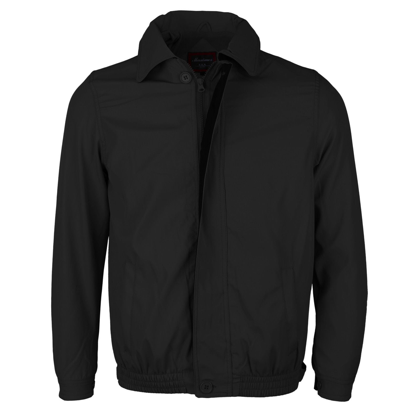 Maximos USA - Men's Microfiber Golf Sport Water Resistant Zip Up Windbreaker Jacket BENNY (Black 