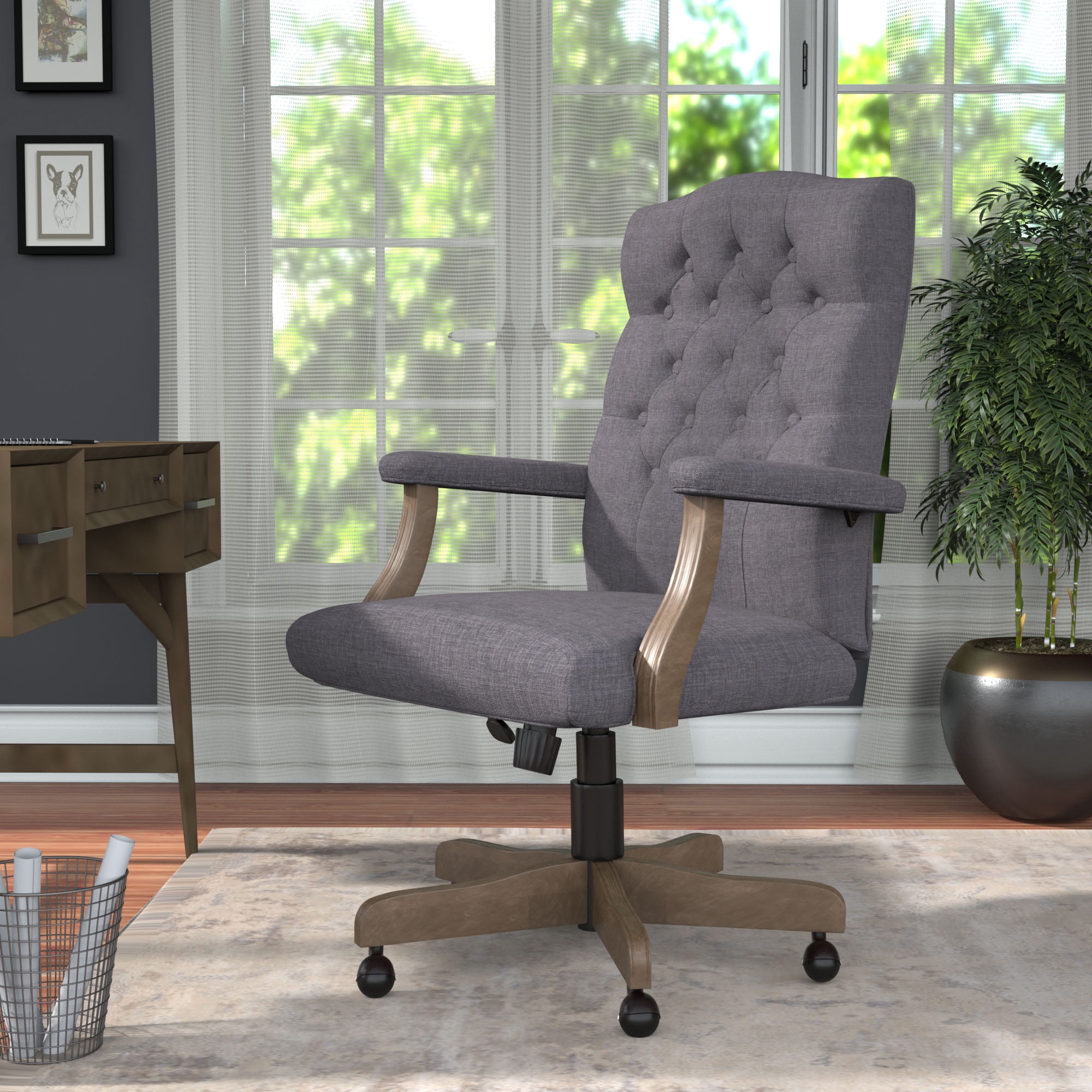 Boss Office Products Refined Rustic Executive Chair in Slate Gray Commercial Grade