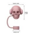 thumbnail image 3 of Fufafayo under $5 Silicone Straw Cover, Skull Shape Straw Cap for Stanley Cup, Food Grade Dust Cover for Tumbler, Water Bottle, Travel Mug, Dishwasher Safe, Leak Proof, 3 of 5