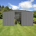 thumbnail image 6 of Olurrisa 14x12 FT Metal Storage Shed with Firewood Storage, Olurrisa Grey Outdoor Shed, Apex Roof Design with Built-in Vents, Perfect for Winter Equipment & Tools, 6 of 10