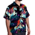 thumbnail image 2 of Robot Unicorn Attack Men's Short Sleeve Shirts, Casual, Printed, Button Down, Beach Shirt - Spread Collar Tops for Summer Beach Fun, 2 of 6