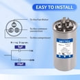 thumbnail image 4 of 30+5 uf 370/440 VAC Volts Round Dual Run Capacitor - 30+5 mfd Capacito 370VAC 440VAC  Fit for Condenser Straight Cool  Heat Pump Air Conditioner, 4 of 6
