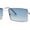 Gold / Blue, variant on Mens Simple Classy Slim Rectangle Metal Rim Sunglasses Gold Smoke