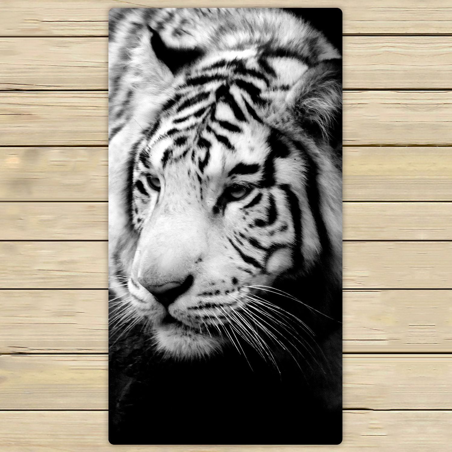 PHFZK Animal Towel, Lazy Siberian Tiger Black and White Hand Towel Bath