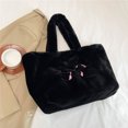 thumbnail image 4 of Bolso Hombro Felpa para Mujer Mano Informal Con Lazo Peludo Compras Suave (), 4 of 8