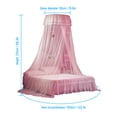 thumbnail image 2 of Dôme Universel Entrée Simple Maille Fine Lit Rideau de Dentelle Princesse Style Chambre Décoration Installation Facile Rose, 2 of 7