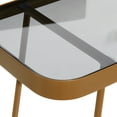 thumbnail image 4 of DecMode 32" x 32" Gold Metal 1 Shelf Console Table with Shaded Glass Top, 1-Piece, 4 of 8