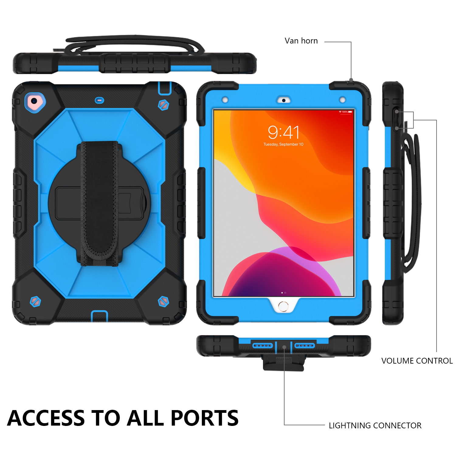 AICase Hybrid Rugged Shockproof Case With Kickstand For IPad Air 2 / 1st Gen 9.7"