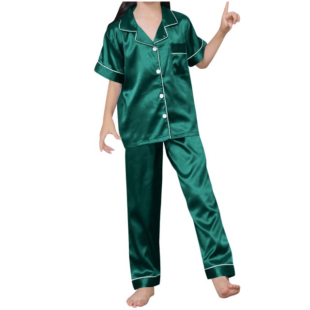 Niñas Ropa Color Sólido Manga Corta Traje de Hogar 60% Algodón 40% Lino, Invierno Bebé Niños Ropa Conjunto para Niño Pequeño