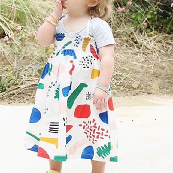 Vedolay Maxi Dress Toddler Little Girls Short Casual Dress Cotton Spring Summer Short Sleeve Basic Tunic Shirt Playwear Dress,Blue 5-6 Years