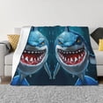 thumbnail image 3 of Throw Blanket for Couch, Cartoon Cute Shark Super Soft Fuzzy Comfy Warm Throw Blanket, Cuteness Lightweight Cozy Plush Flannel Blanket & Throws for Sofa and Bed All Season, 3 of 5