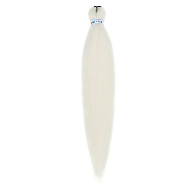 XmhyTop-A Extensiones de cabello 3 piezas 66 cm preestiradas, trenzas de ganchillo sintéticas con textura, ajuste en agua caliente, trenzas suaves, largas y rectas para trenzar el cabello, blanco A