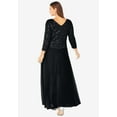 thumbnail image 5 of Roaman's Women's Plus Size Sparkle Lace Popover A-Line Gown With 3/4 Sleeves, 5 of 5